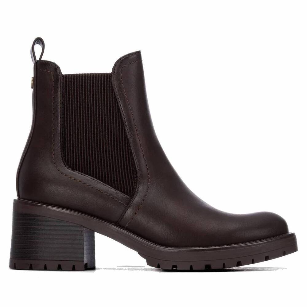 NEW XTI women's casual chelsea booties in brown